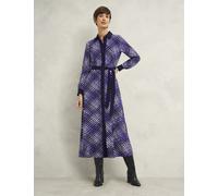 Hobbs female Checked Collared Midaxi Shirt Dress - 12REG - Multi, Multi