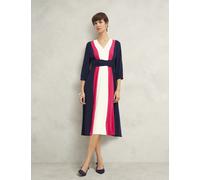 Hobbs female Colour Block V-Neck Midi Skater Dress - 12 - Multi, Multi