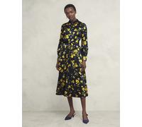 Hobbs female Floral Belted Midi Shirt Dress - 10 - Navy Mix, Navy Mix