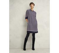 Hobbs female Geometric Knee Length Shirt Dress - 14 - Navy Mix, Navy Mix