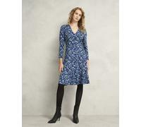 Hobbs female Jersey Floral V-Neck Knee Length Skater Dress - 14REG - Multi, Multi