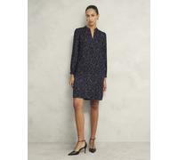 Hobbs female Jersey Printed V-Neck Knee Length Shift Dress - 10 - Black Mix, Black Mix