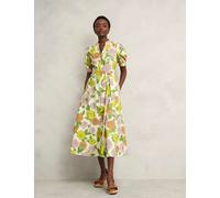 Hobbs female Pure Cotton Floral Notch Neck Skater Dress - 10REG - Multi, Multi