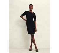 Hobbs female Square Neck Knee Length Shift Dress - 12REG - Black, Black