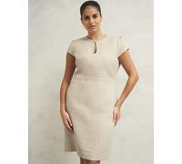 Hobbs female Tweed Keyhole Knee Length Shift Dress - 12 - Beige, Beige