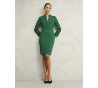 Hobbs female V-Neck Knee Length Shift Dress - 12 - Green, Green