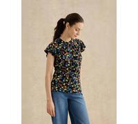 HOBBS Floral Angel Sleeve Top Navy Mix
