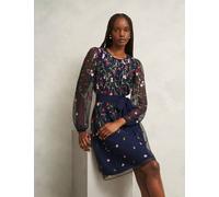 HOBBS Floral Knee Length Skater Dress Navy Mix