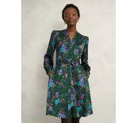 HOBBS Floral Notch V-Neck Skater Dress Green