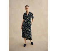 HOBBS Floral V-Neck Midi Tea Dress Navy Mix
