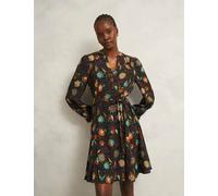 HOBBS Floral V-Neck Mini Skater Dress Black Mix