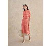 HOBBS Jersey Geometric Knee Length Tea Dress Red Mix