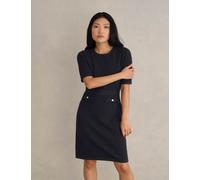 HOBBS Knitted Textured Knee Length Shift Dress Navy Mix