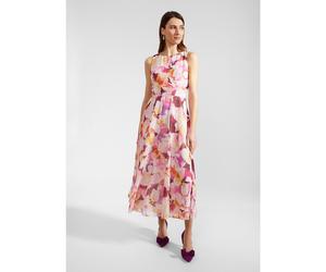 Hobbs London Carly Pink Printed Dress PINK MULTI SIZE 6