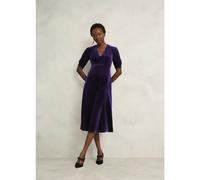Hobbs London Dormer Velvet Dress MIDNIGHT PURPLE AMAZONITE