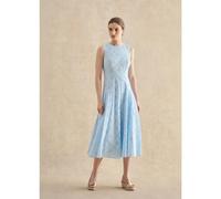 Hobbs London Lexia Cotton Broderie Dress Standard PALE BLUE SIZE 12