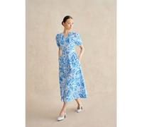 Hobbs London Libby Cotton Dress Petite BLUE MULTI AMAZONITE