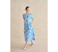 Hobbs London Libby Cotton Dress Standard BLUE MULTI SIZE 10