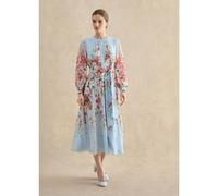 Hobbs London Liberty Silk Dress Petite PALE BLUE MULTI AMAZONITE