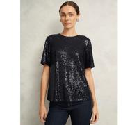 Hobbs London Lilibet Sequin Top HOBBS NAVY EXTRA SMALL