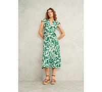 Hobbs London Nadine Jersey Dress GREEN IVORY AMAZONITE