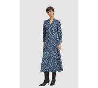 Hobbs London Women's Iris Long Sleeve V-Neck Midi Dress in Dark Blue | Size: 12 Hobbs London Dark Blue 12