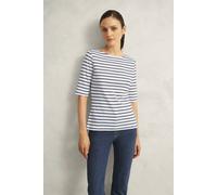 Hobbs London Women's Katie Striped Button Back Top in Navy | Size: Medium Hobbs London Navy M