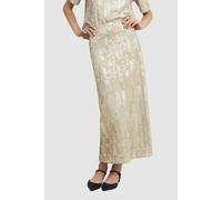 Hobbs London Women's Marlowe Sequin Skirt in Metallic Silver | Size: 16 Hobbs London Metallic Silver 16