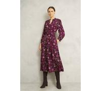 Hobbs London Women's Sofia Floral Midi Dress in Wine | Size: 8 Hobbs London Wine 8
