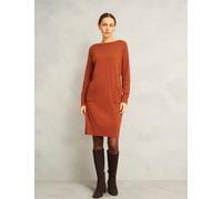 HOBBS Merino Wool Blend Knee Length Jumper Dress Orange