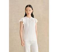 HOBBS Notch Neck Angel Sleeve Top Cream