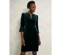 HOBBS Notch Neck Mini Waisted Dress Green