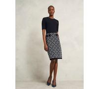 HOBBS Printed Knee Length Skater Dress Blue