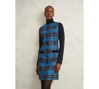 HOBBS Pure Wool Checked Mini Shift Dress Blue Mix