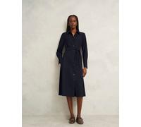 HOBBS Tie Waist Midi Shirt Dress Navy