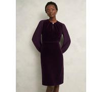 HOBBS Velvet Blouson Sleeve Shift Dress Purple