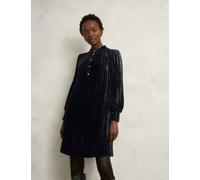 HOBBS Velvet Button Front Knee Length Shift Dress Black