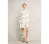 Hobbs Women's Polka Dot Collared Mini Shift Dress - 12REG - White Mix, White Mix