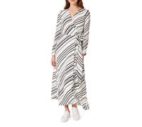 Hobbs Yasmine Silk Wrap Midi Dress Striped In White White 10