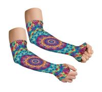 Hobbspring 1 Pair Mandala Gardening Sleeves Polyester Farm Sun Protection Arm Cooling Garden Sleeves Anti-Scratch Thorn Proof Sleeves for Women Men Garden Sports
