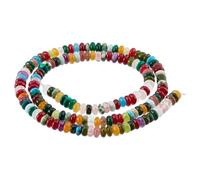 Hobbspring 1 Strand Gemstone Beads 4mm Natural Stone Synthetic Dyed Gemstone Rondelle Loose Spacer Beads Disc Stone Bead with Hole for Bracelet Earring Necklace Jewelry Making Craft