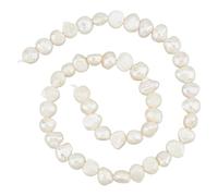 Hobbspring 1 Strand Natural Freshwater Pearls Bead 7-9.5x8-10.5mm Irregular Small Pearl Bead Baroque Cultured Pearl Beads with Nylon Cord and Beading Needle for Jewelry Making