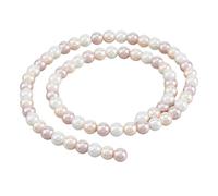 Hobbspring 1 Strand Pearl Beads for Jewelry Making 6.5mm Dyed Loose Spacer Beads Pearlized Beads Misty Rose Round Glass Pearl Beads Strand for Jewelry Necklace Bracelets Earrings Making DIY Crafts