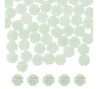 Hobbspring 100Pcs Glass Four Leaf Clover Beads 10.5mm St. Patrick’s Day Beads Imitation Jade Glass Beads Honeydew Shamrock Loose Beads for Jewelry Making Bracelet Necklace Earring Key Chains