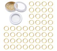 Hobbspring 100Pcs Metal Stitch Markers 18K Gold Plaetd Round Knitting Stitch Markers Knitting Crochet Locking Markers Brass Knitting Stitch Rings for DIY Craft Project Knitting and Crocheting