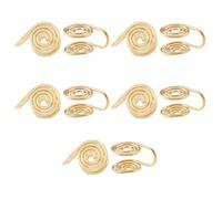 Hobbspring 10pcs Golden Stainless Steel Clip Earrings Spiral Non-Pierced Compression Earrings for Keloids