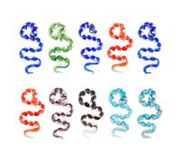 Hobbspring 10Pcs Snake Charms Snake Lampwork Glass Pendants Cute Animal Glass Charms Big Cartoon Pendants with 12mm Hole for DIY Necklace Jewelry Making Random Color