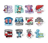 Hobbspring 12Pcs Cute Badge Reels Cilps Heart Bone Lungs Organ Cartoon Badge Holders Worker Teacher Nurse Funny Retractable Name ID Clips for Hanging ID Card Key Chain Office School