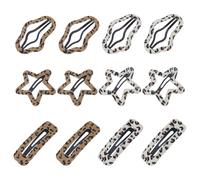Hobbspring 12pcs Leather Cloud Hair Clips 3 Styles Snap Hair Barrettes Leopard Print Hollow Hair Clips Non Slip Star Hair Accessories for Women Ladies Accessories Hair Decoration