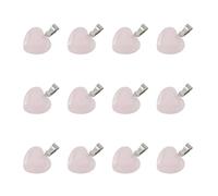 Hobbspring 12Pcs Pink Natural Rose Quartz Pendants 15mm Heart Pendants Crystals Love Gemstone Charms with Platinum Tone Brass Loops for Jewelry Making DIY Accessory Gift Giving